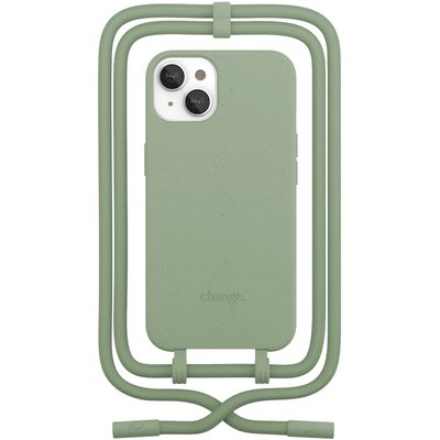Coque avec cordon iPhone 14 Plus Tour de cou vert WOODCESSORIES