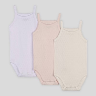 Lot de 3 bodies sans manches unis en coton BIO BOUT'CHOU
