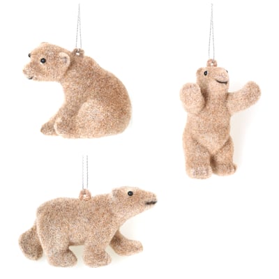 Set de Deux Ours a Suspendre Modèles Assortis Effet Velours EDEN