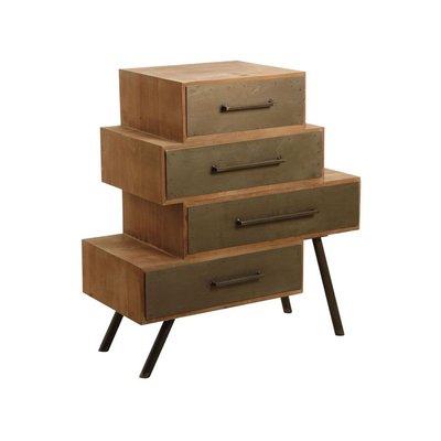 Commode 4 tiroirs en métal et bois AUBRY GASPARD