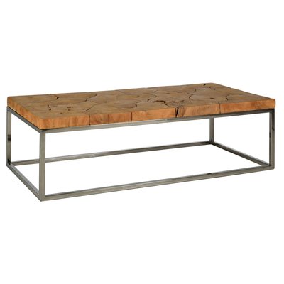 Table basse en teck et acier Puzzle AUBRY GASPARD