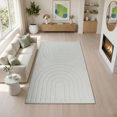 Tapis salon, faux uni sobre, texture en relief LYN59 DEH UN AMOUR DE TAPIS