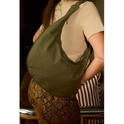 Sac New B demi lune en coton, LEOPARD GABRIELLE PARIS