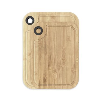 Lot de 2 planches à découper en bois et silicone KITCHEN UTILITY
