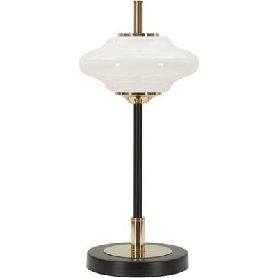 Lampe à poser vintage verre opalin socle en fer RECOLLECTION