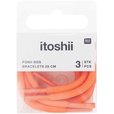 Itoshii pack 3 cordons 28cm  orange fluo RICO DESIGN