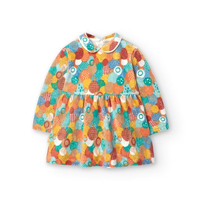 Robe en velours côtelé à volants BOBOLI