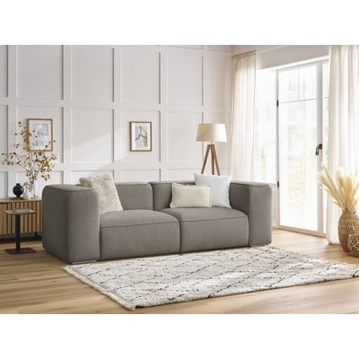 Canapé droit fixe 2 places en tissu texturé, ZEPHYR BOBOCHIC