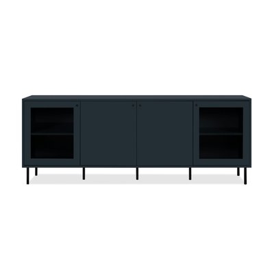 Buffet bas vitrine bleu sombre 4 portes RAVEN PIER IMPORT