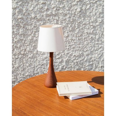 Lampe à poser en teck Julia N°201 - Bon état DEBONGOUT