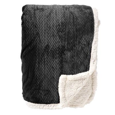Plaid Bobby - Noir, 150x200 cm DUTCH DECOR