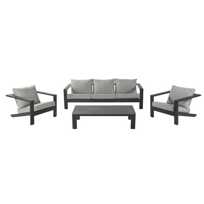 Salon bas de jardin en aluminium 5 personnes, OLYMPIA NATERIAL