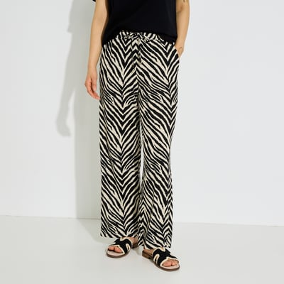 Pantalon fluide imprimé zébré GRAIN DE MALICE