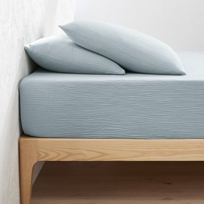 Drap-housse uni gaze de coton bonnet 30cm, Kumla LA REDOUTE INTERIEURS