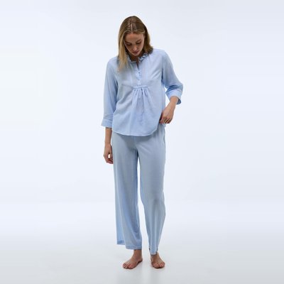Pyjama rayé à manches longues avec détail plastron en coton BIO MONOPRIX
