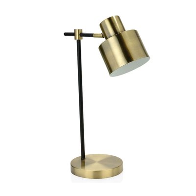 Lampe de Bureau Vintage Métal Noir et Laiton Doré WADIGA