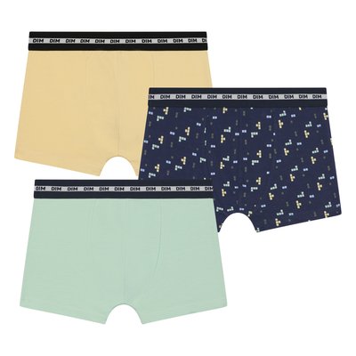 Lot de 3 boxers garçon coton stretch à motif EcoDim DIM