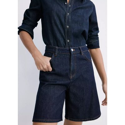 Bermuda en jean droit taille haute MANGO