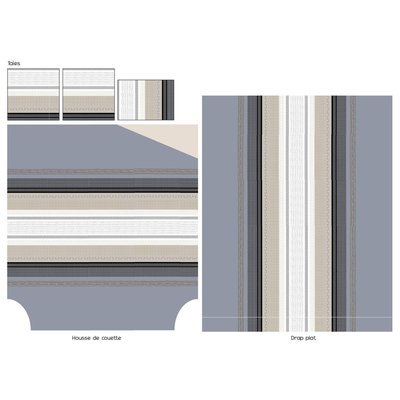 Taie d'oreiller percale - MARLOW ACIER TRADILINGE