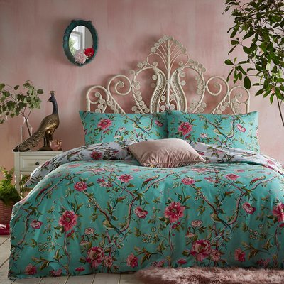 Vintage Chinoiserie Cotton Cotton Mix Duvet Cover and Pillowcase Set FURN.