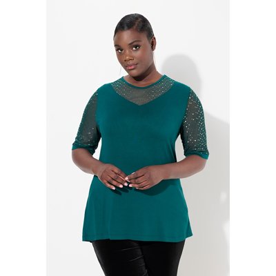 T-shirt à coupe Classic Fit. Voile en mesh ULLA POPKEN