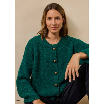 Gilet en maille bouclette col rond LA FEE MARABOUTEE