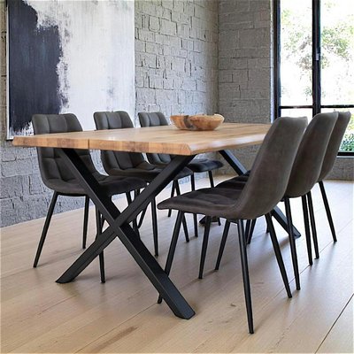 Table à rallonge en bois de chêne clair avec bordures naturelles 200 cm SAVONE PIER IMPORT