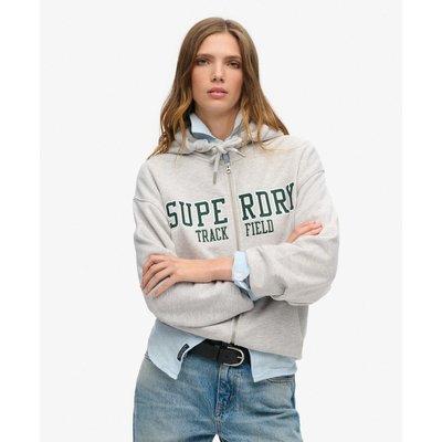 Sweat à capuche zippé boyfriend avec logo College SUPERDRY