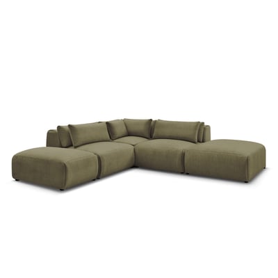 Canapé modulable 5 places en velours, JANA BOBOCHIC