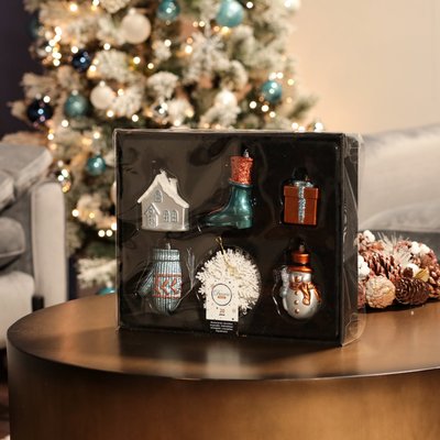 Boite de 20 décors de Noël Flocon blanc PIER IMPORT