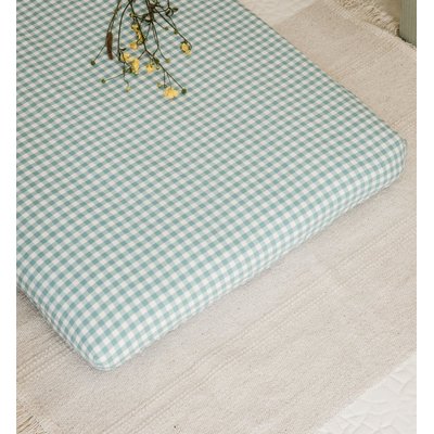 Drap housse berceau en percale de coton bio, VICHY KADOLIS