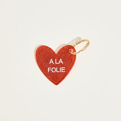 Porte-clés cœur message A LA FOLIE GRAIN DE MALICE