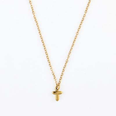 Collier à pendentif lettre T acier inoxydable BALABOOSTE