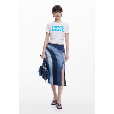 Jupe midi en jean à panneaux DESIGUAL
