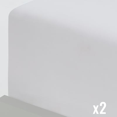 Lot de 2 draps housse flanelle coton bonnet 30 cm KLAPPEN SENSEI MAISON