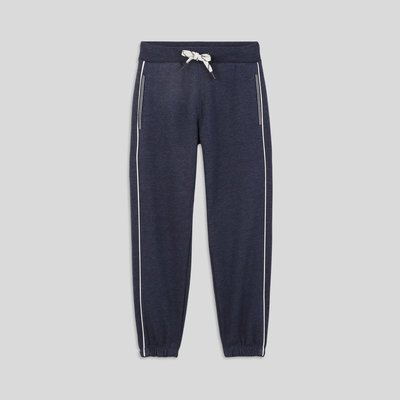Jogging cordon à la taille avec liseré blanc en coton BIO MONOPRIX