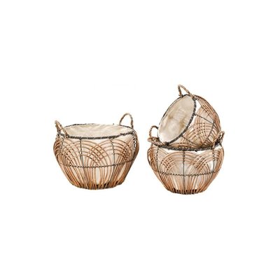 Corbeilles rondes en osier Art Déco(Lot de 3) AUBRY GASPARD