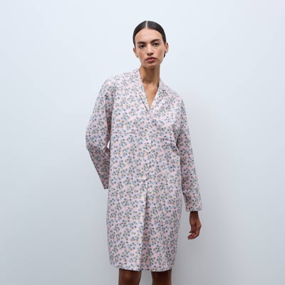 Chemise de nuit imprimée en voile de coton MONOPRIX