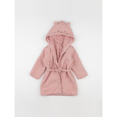 Peignoir Enfant Vertbaudet - Taille 4A, Rose | Oeko-Tex, Col Châle, Fermeture Ceinture