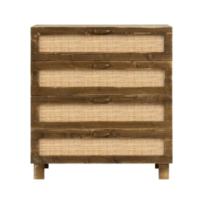 Commode sapin massif fibres naturelles naturel 4 tiroirs - MARNIE HANNUN
