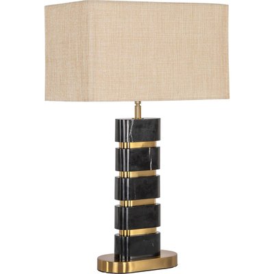 Lampe à poser design marbre  doré avec abat-jour tissu élégant RECOLLECTION