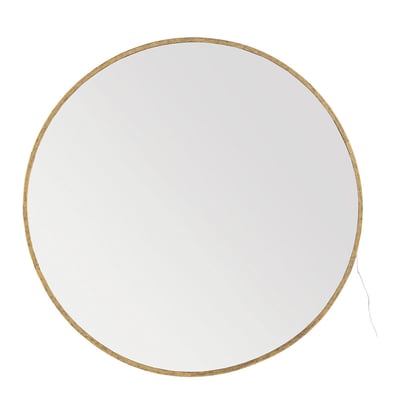 Miroir rond avec LED, métal fnition laiton dia 91 BLANC D’IVOIRE