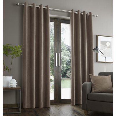 Faux Suede Eyelet Curtains CATHERINE LANSFIELD