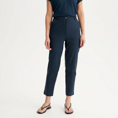 Pantalon cigarette 7/8ème en lin et viscose ANNE WEYBURN