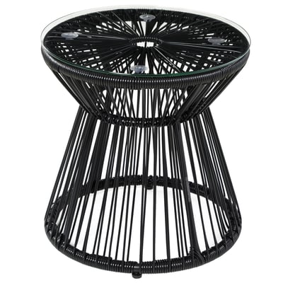 Table d'appoint en rotin Résine tressée OUTSUNNY