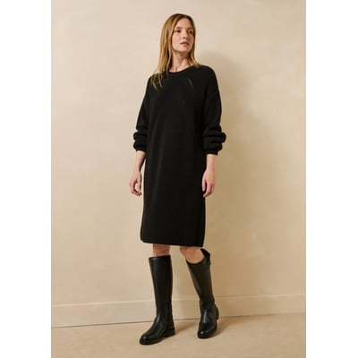 Robe courte en maille col rond LA FEE MARABOUTEE