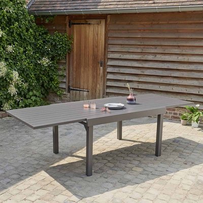 Table de jardin en aluminium extensible gris 6/10 places MODULO BERAH GETAH