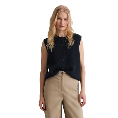 Gilet tricoté sans manches slim en doux mélange de laine mérinos MARC O'POLO