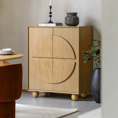 Garner Curve Oak 2 Door Cupboard SO'HOME