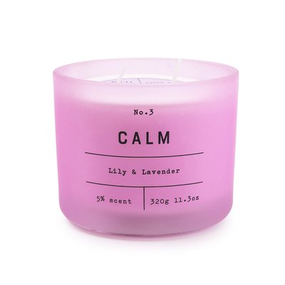 Lily and Lavender Frosted Glass Two Wick Candle SO'HOME